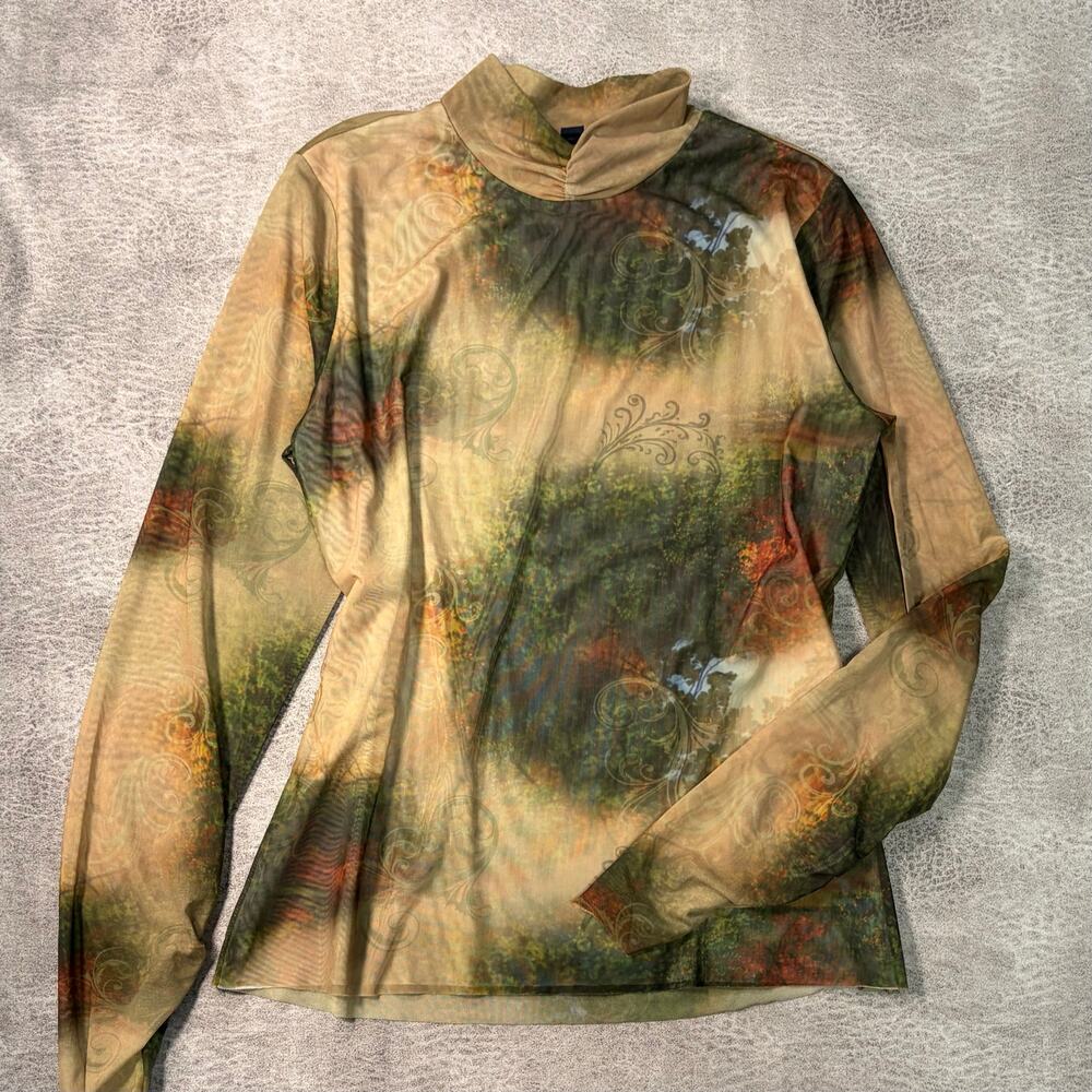 Rachel Roy Sheer Mesh Long Sleeve